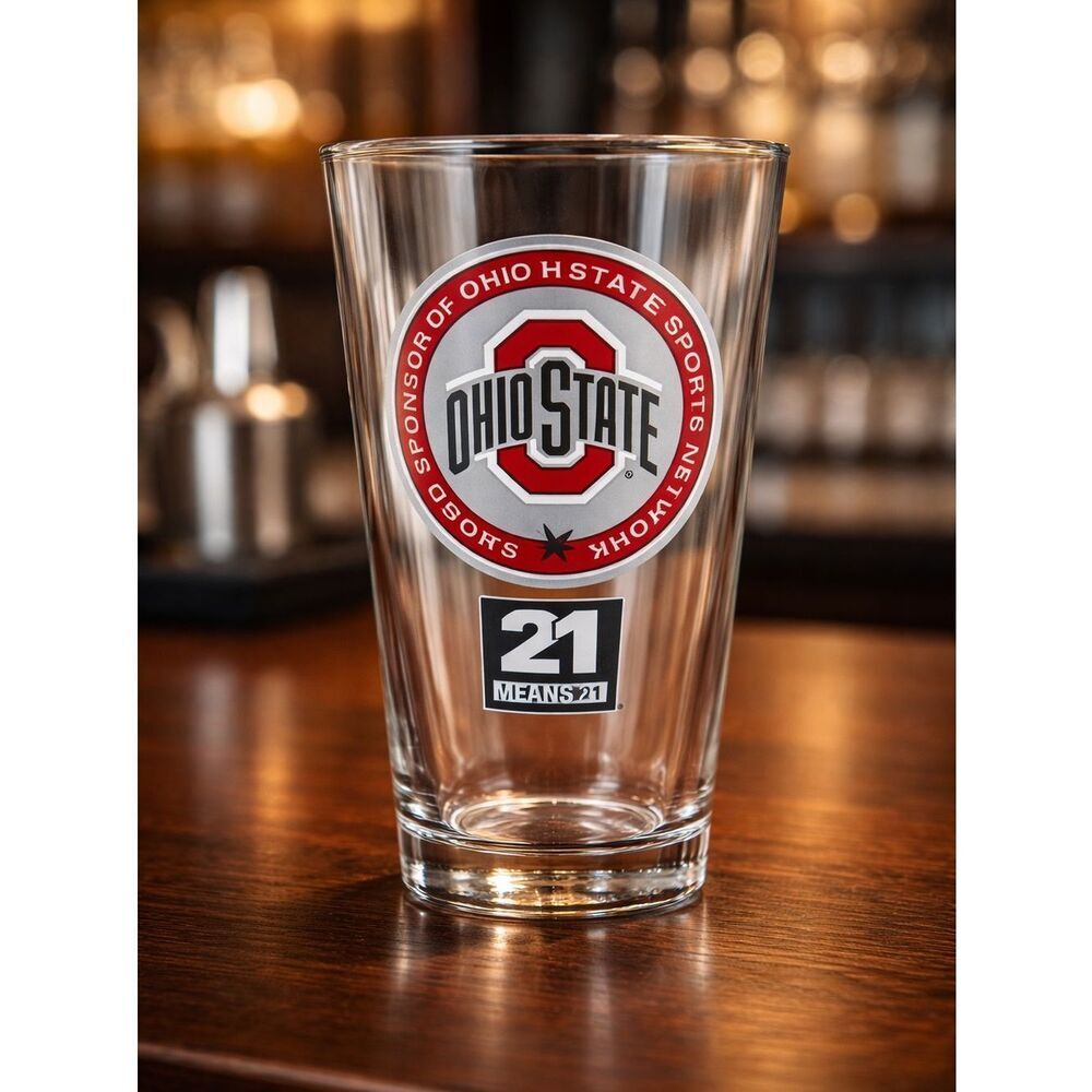 EUC Ohio State Sports Network 16 oz Beer Ale Glass NCAA Buckeyes